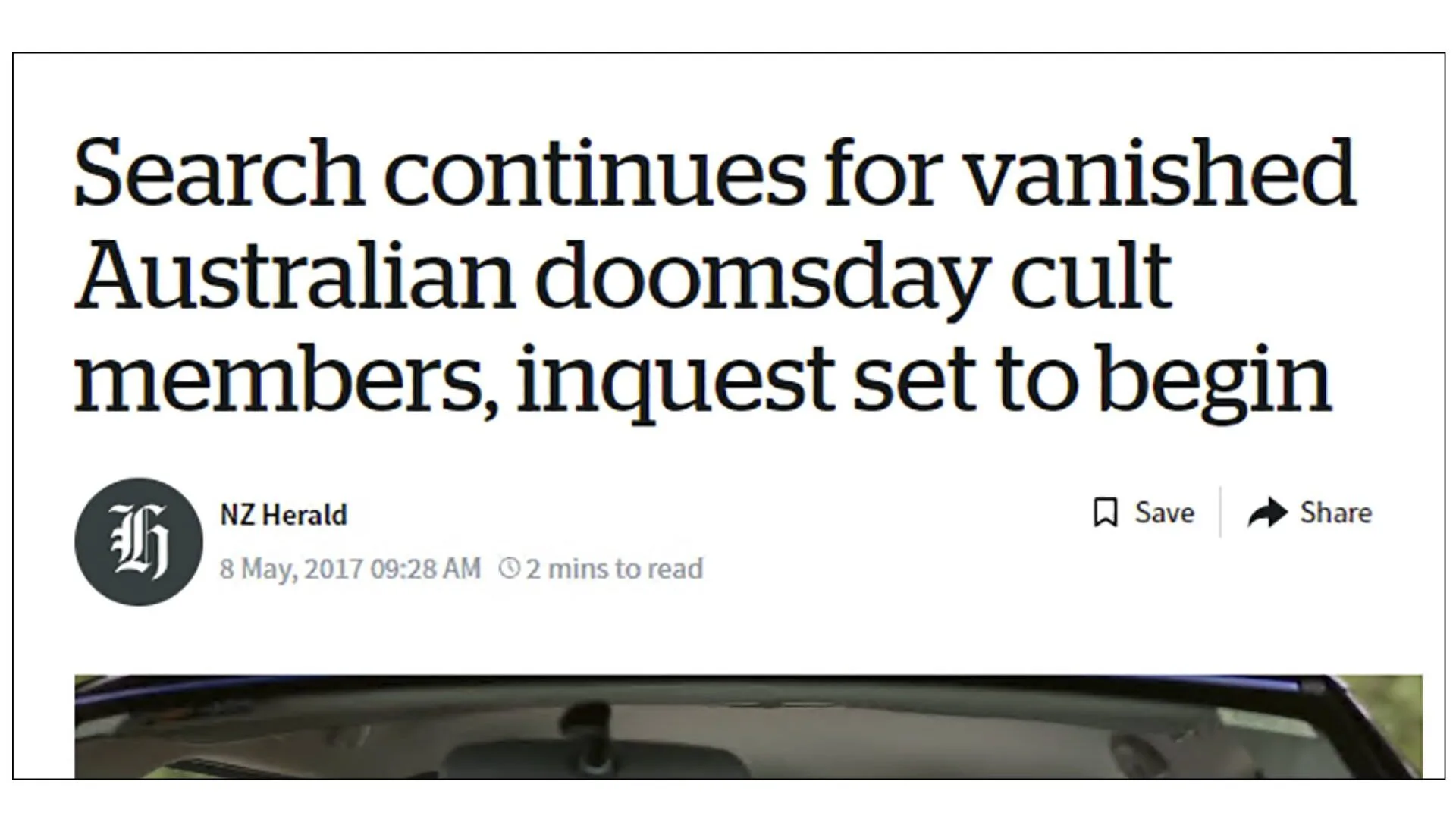 A news article about Chantelle's vanishing