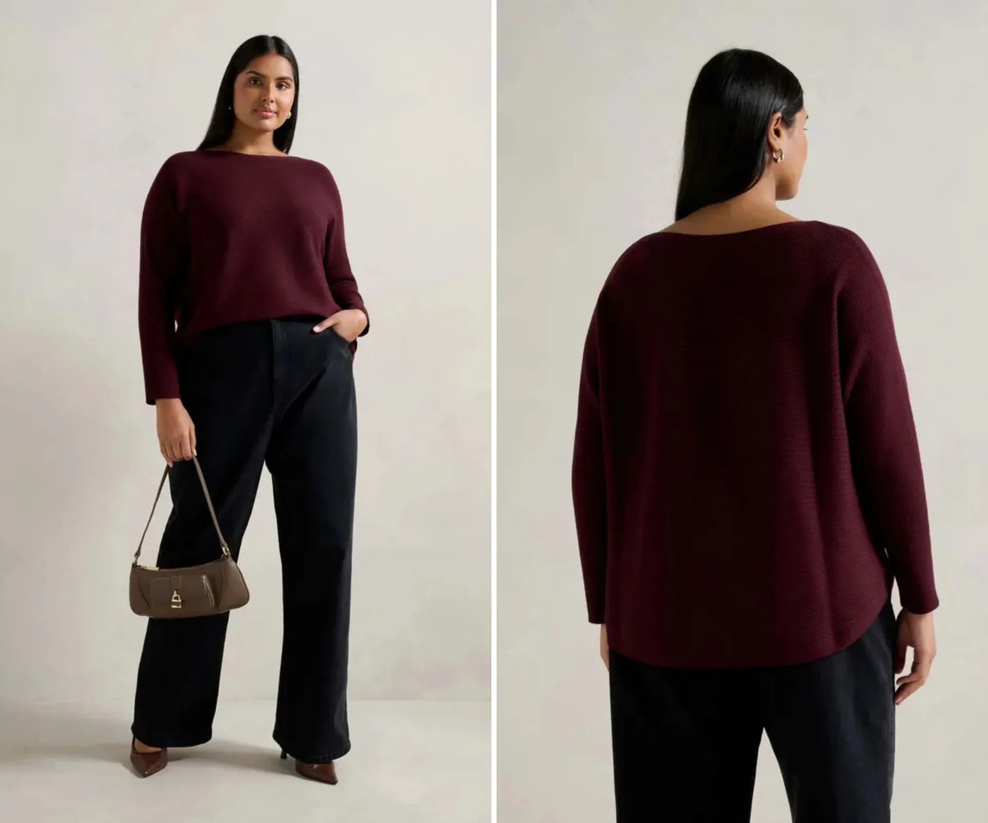 plus-size red knit top from Forever New