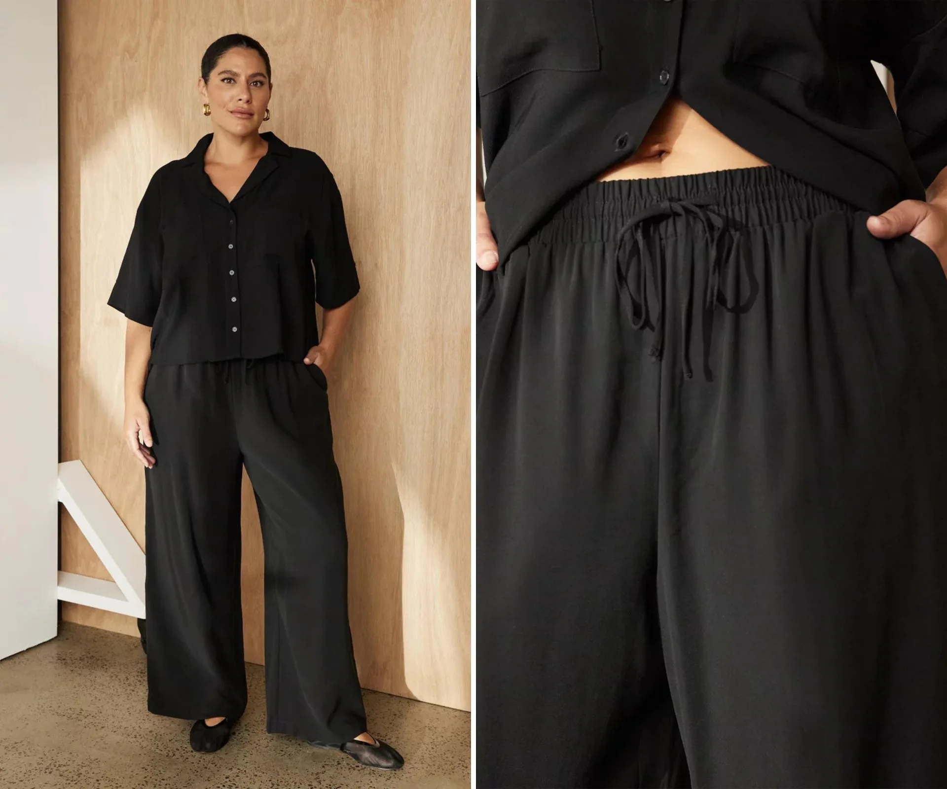 Black loose top and pants