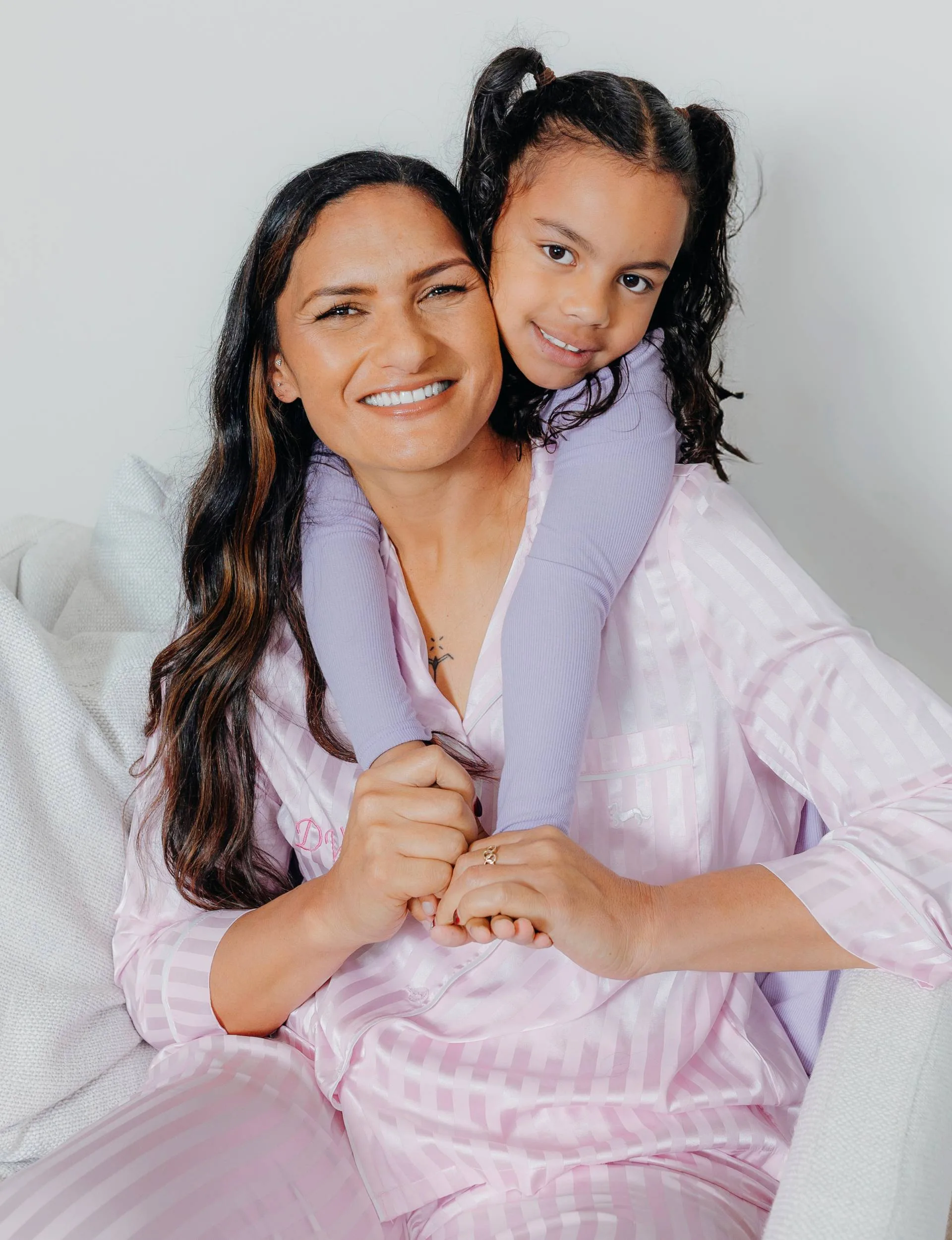 Valerie with daughter Kimoana in their Jammies For June pyjamas