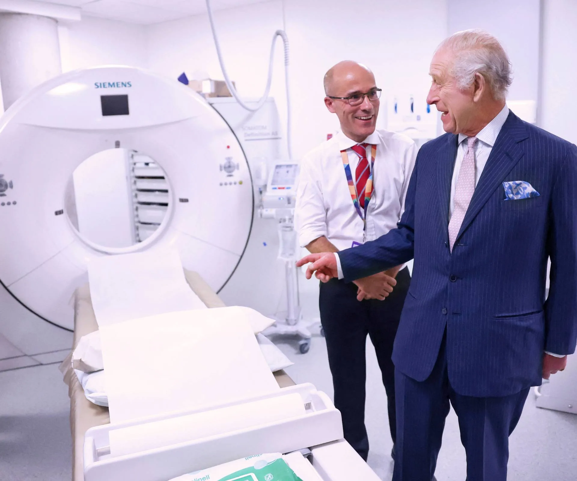 King Charles looking at a CT scan amid his own cancer battle