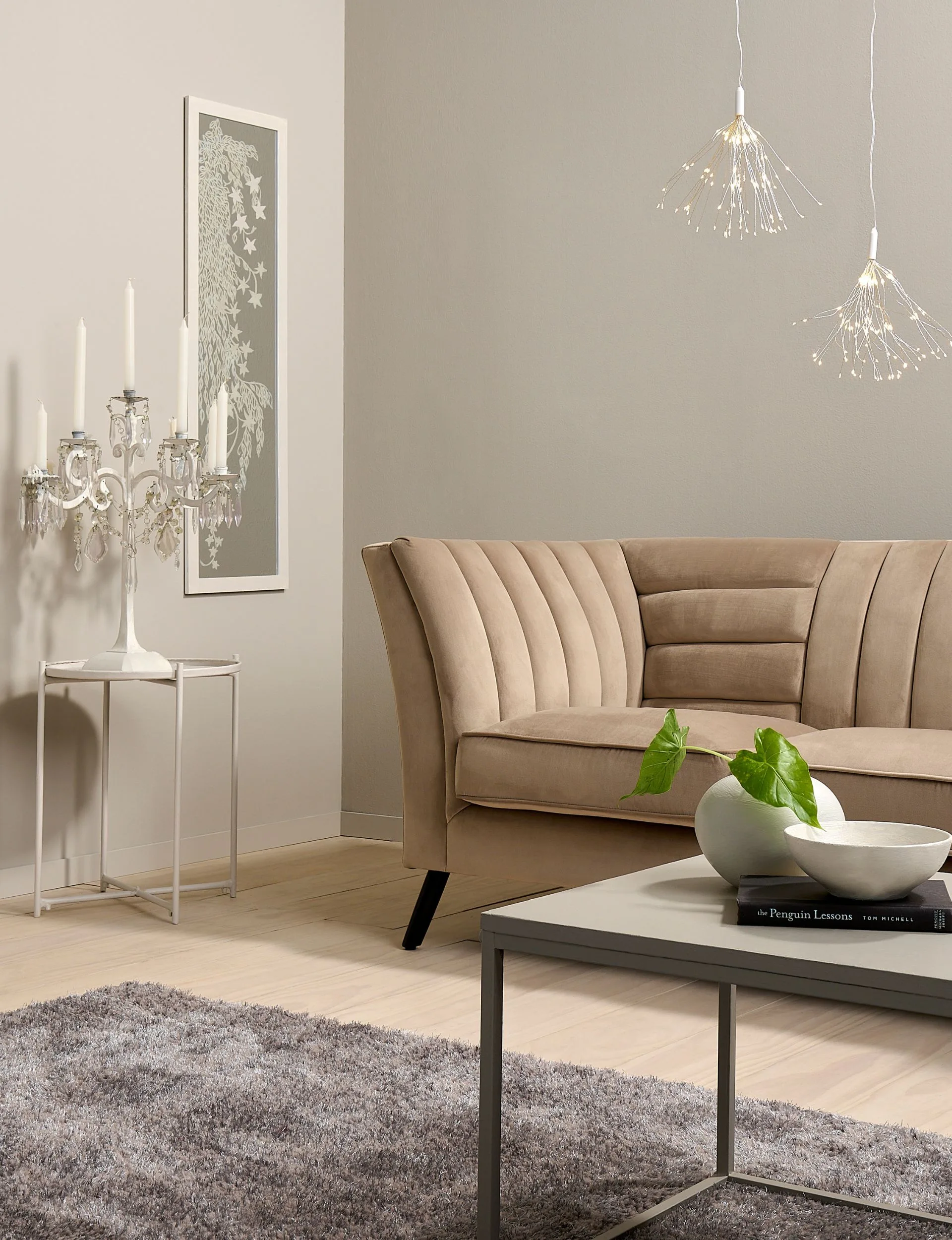 Mid-toned neutrals such as greige and beige are good alternatives to white for neutral spaces that feel more colourful than they are. 