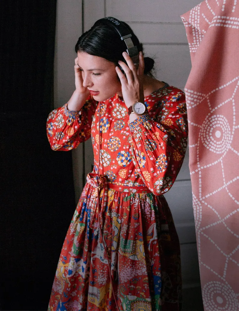 Georgia Lines wearing her favourite vintage dress