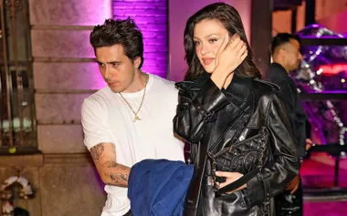 Brooklyn Beckham walking with wife Nicola