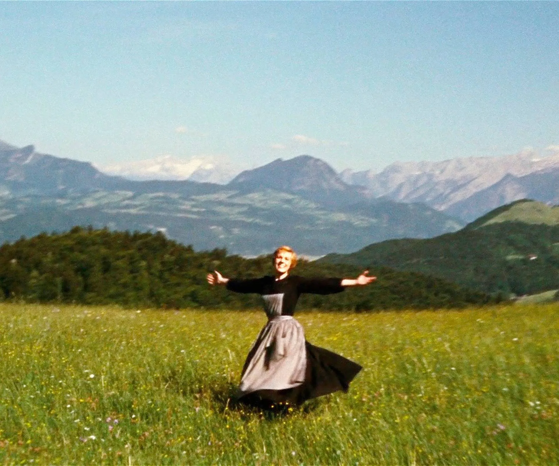 Julie andrews in a field