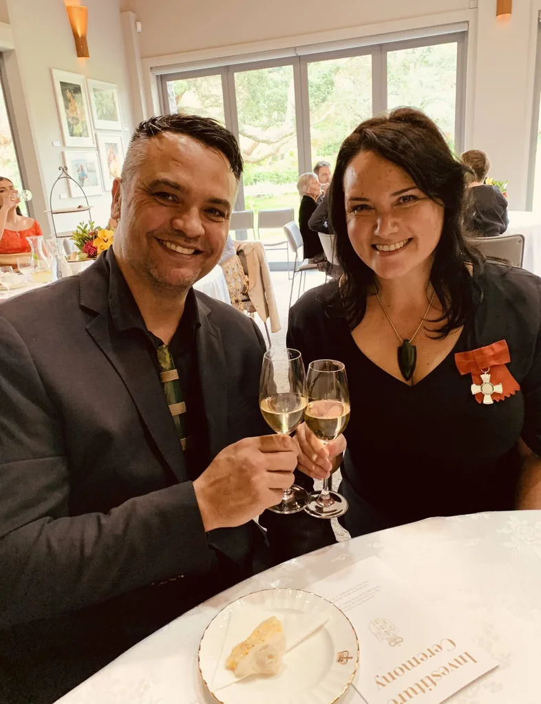 Kiri and Jason celebrating