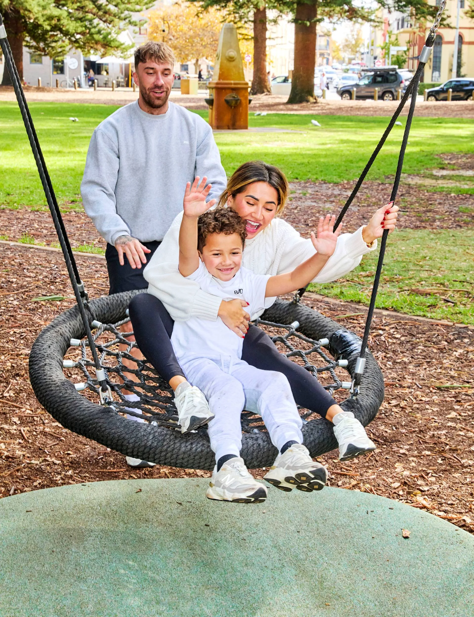 Billy, Awhina and london on swing