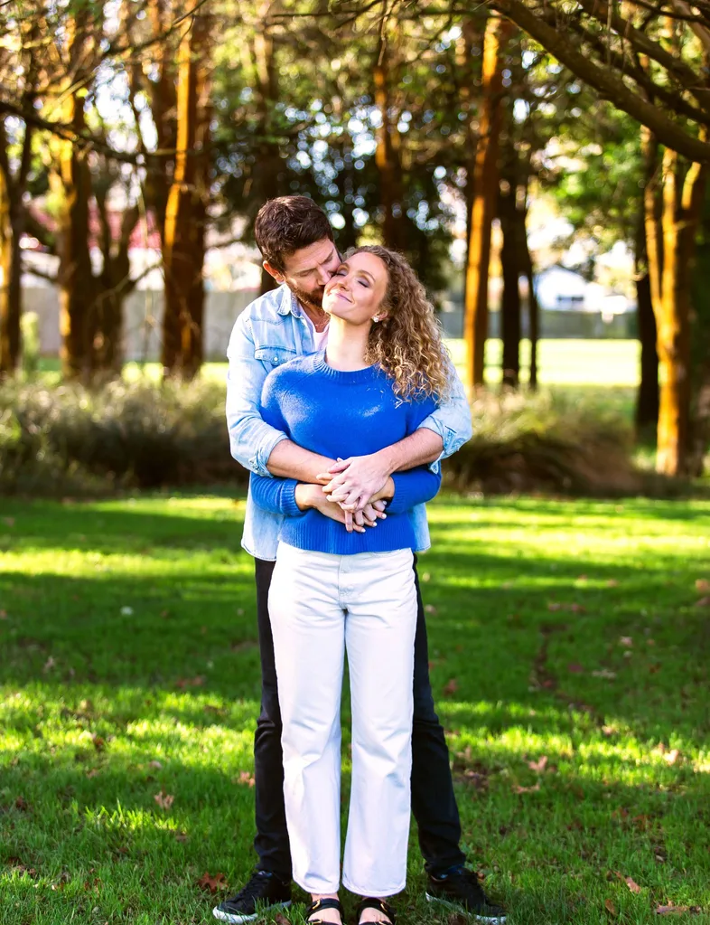 Jono and tara hugging