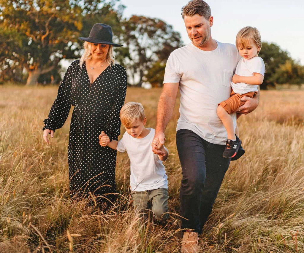 Cara family in field