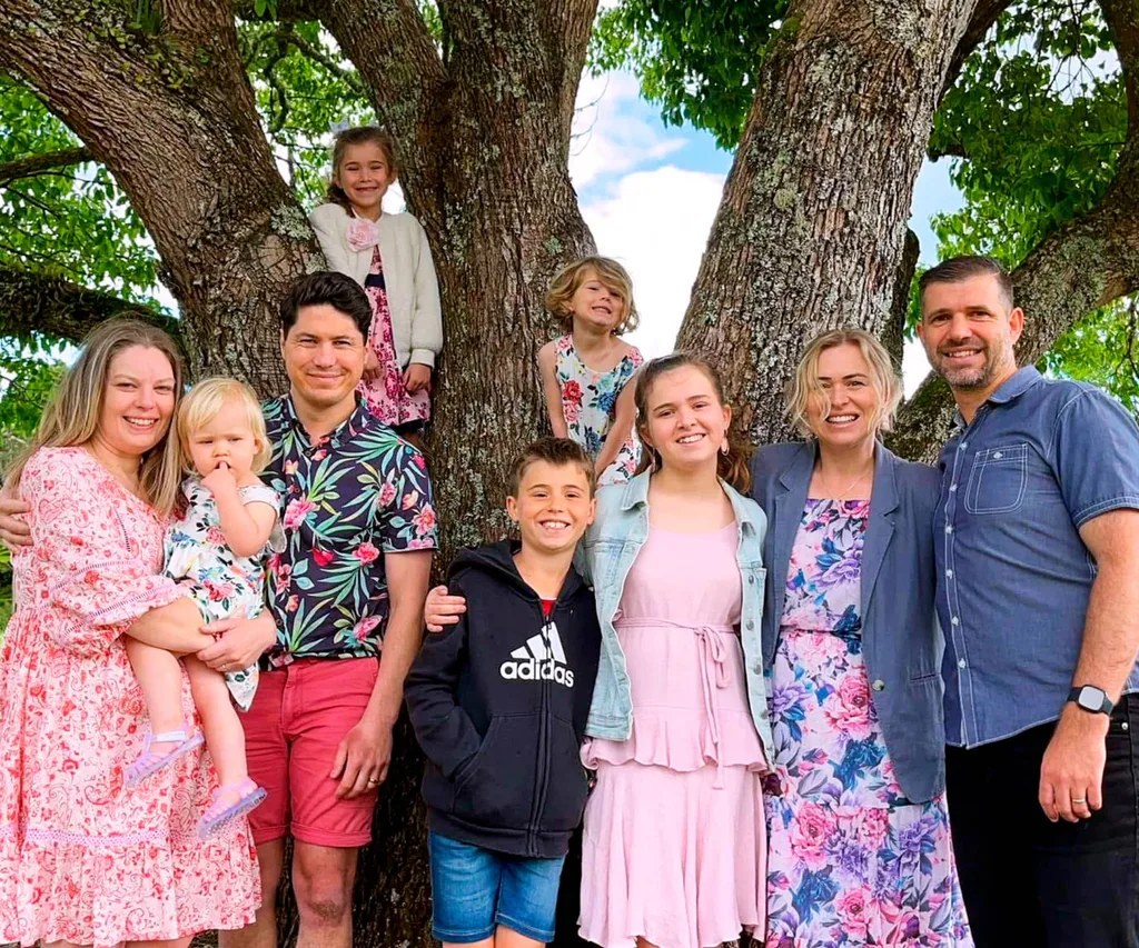 both families blended