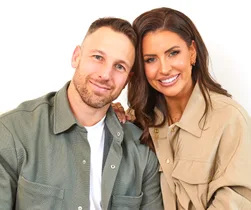 MAFS couple Jeff and Rhi sitting side by side