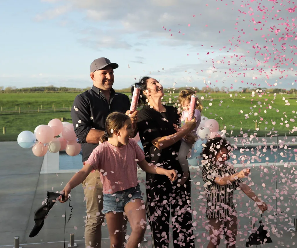 Celebrating the big reveal!