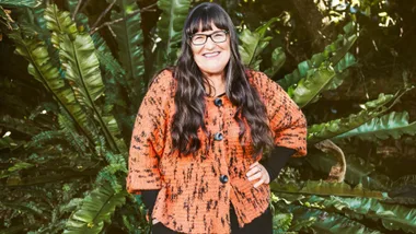 Vicky in orange shirt