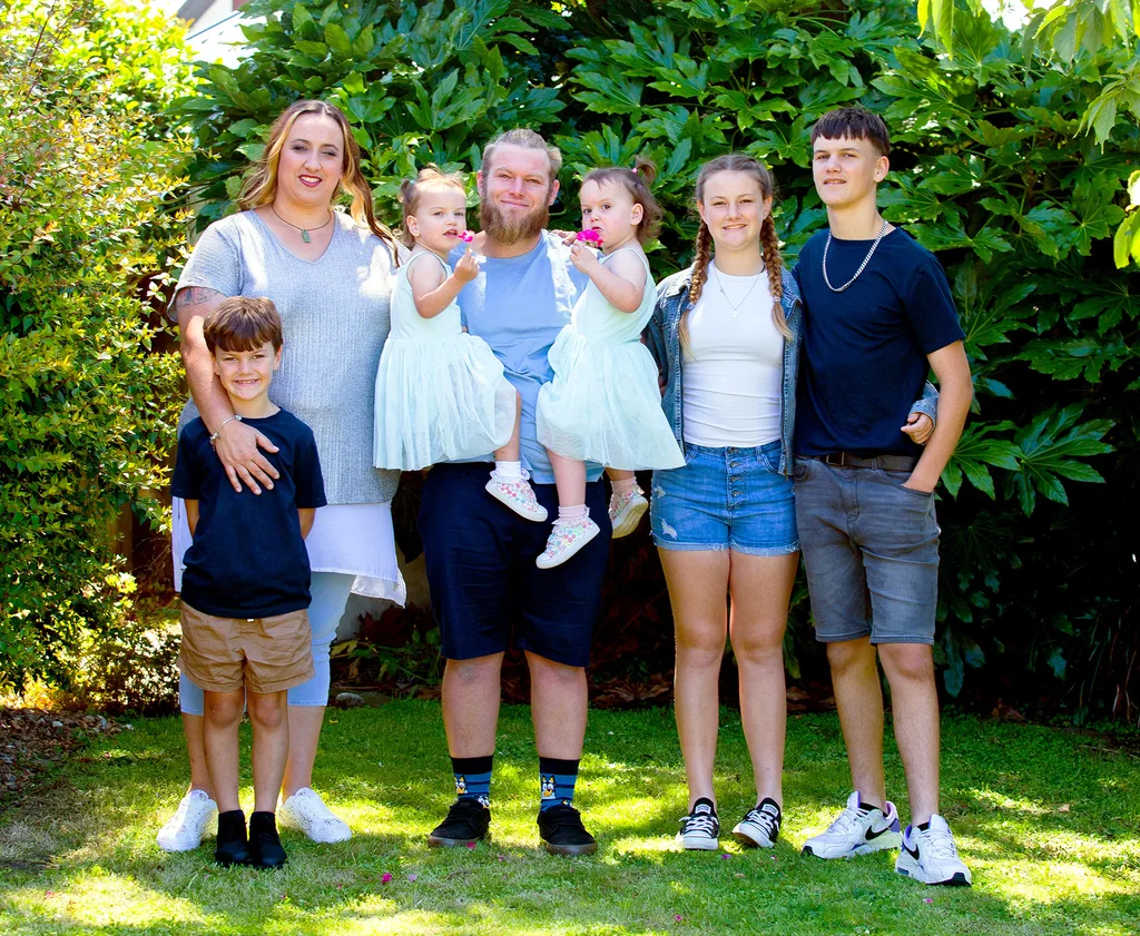 Kylie and Ben Collins with their children