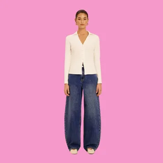 Aere Mid-Rise Barrel Leg Jeans