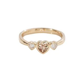 Golden sapphire and diamond petit amour ring