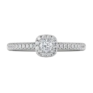 Lumia lab-grown diamond cushion cut halo ring