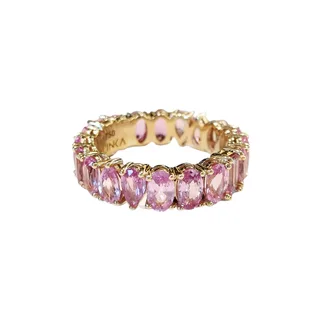 Pink sapphire eternity ring