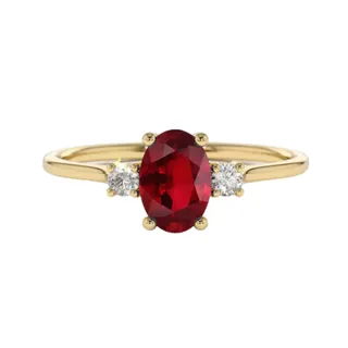 Ruby diamond oval ring