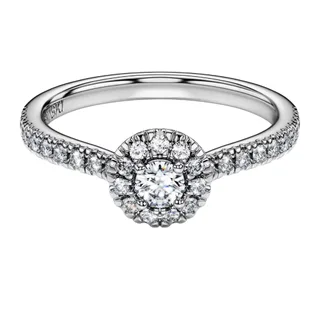 Lab-grown diamond eternity halo solitaire ring