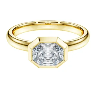 Lab-grown diamond octagon bezel ring