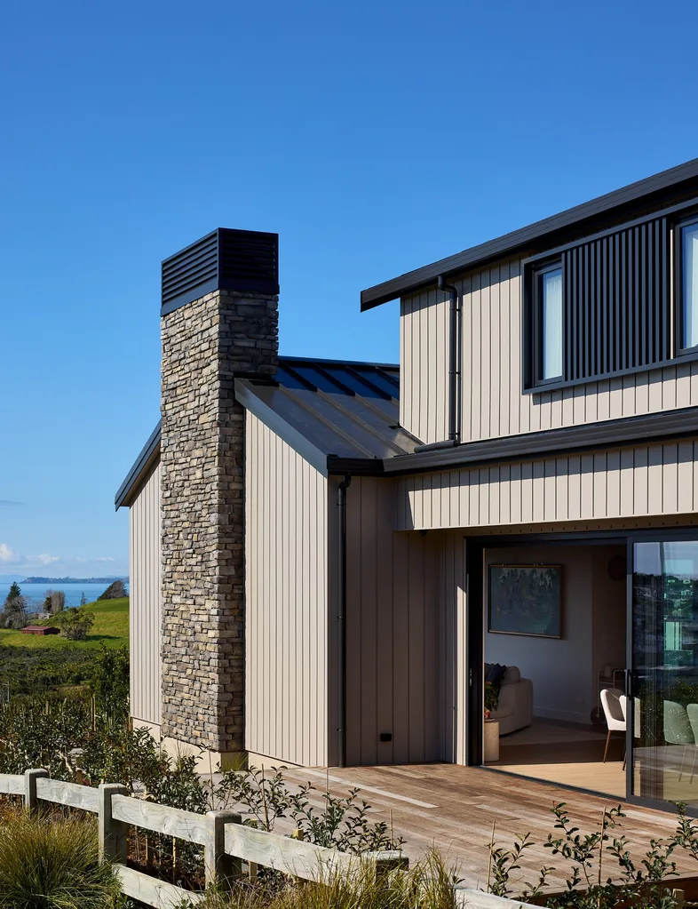 The Alexandra stone that is used as a feature in the exterior of this Long Bay home