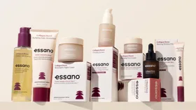 Collagen products with beige background