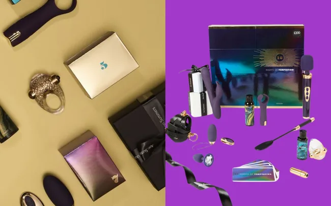 sex toy calendar flat lay collage image