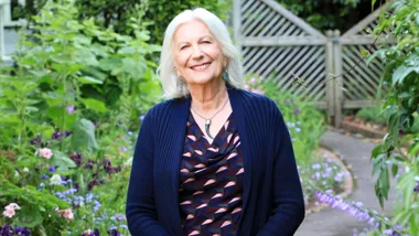 Dame Anne Salmond in garden