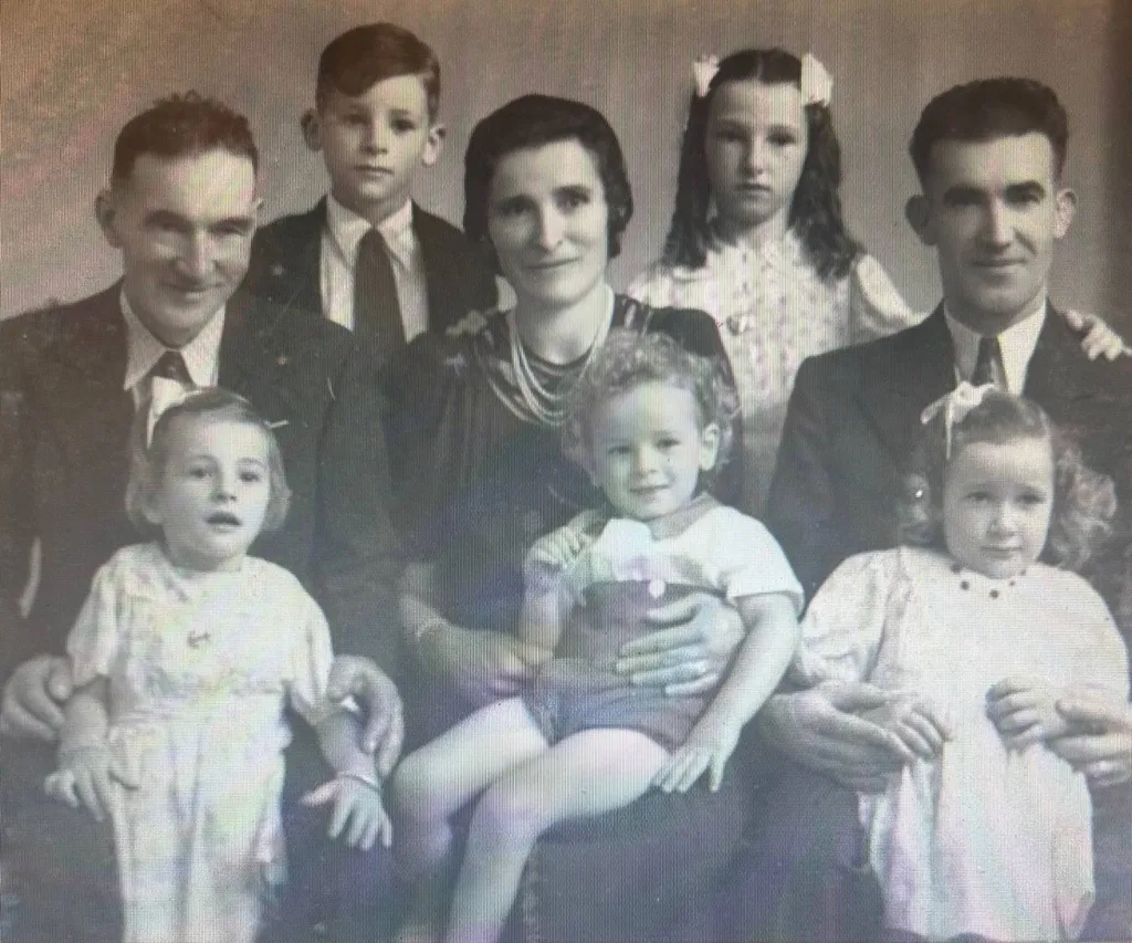 family photo in black and white