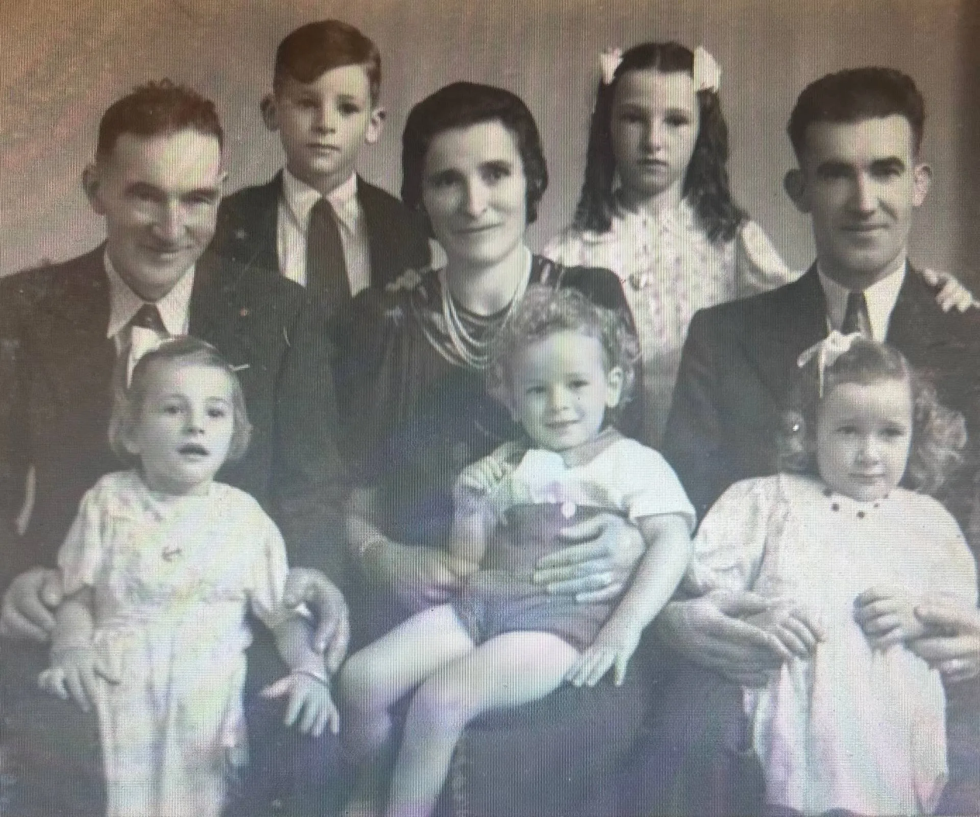 family photo in black and white