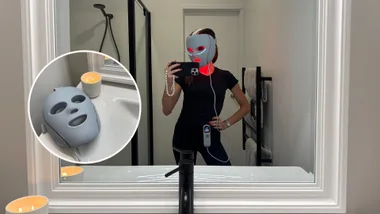 Anna modelling the Shark CryoGlow Face Mask