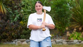Ruby Rasmussen leads Kiwi woodchopping family legacy across three generations