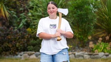 Ruby Rasmussen leads Kiwi woodchopping family legacy across three generations
