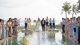 ‘I bawled my eyes out’ Former All White Clayton Lewis marries Narelle in Bali