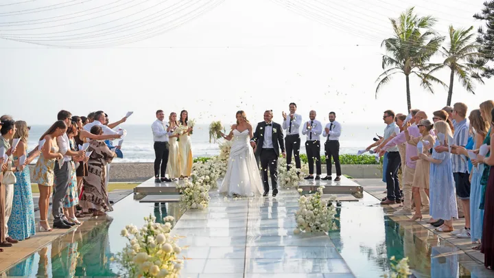‘I bawled my eyes out’ Former All White Clayton Lewis marries Narelle in Bali