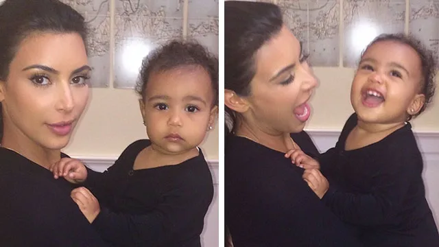 North West practises her paparazzi poses with Kim Kardashian