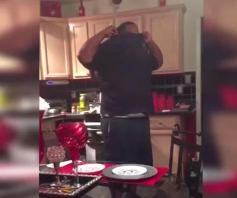 Pregnant wife surprises husband