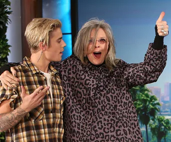Justin Bieber and Diane Keaton