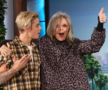 Justin Bieber and Diane Keaton