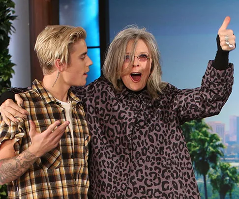 Justin Bieber and Diane Keaton