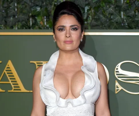 Salma Hayek in cleavage-baring dress
