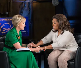 Hilary Barry and Oprah Winfrey