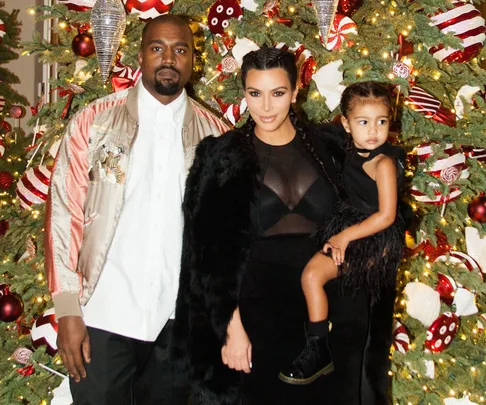 Kanye, Kim and North at Christmas