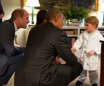 Prince William, Prince George and Obama 