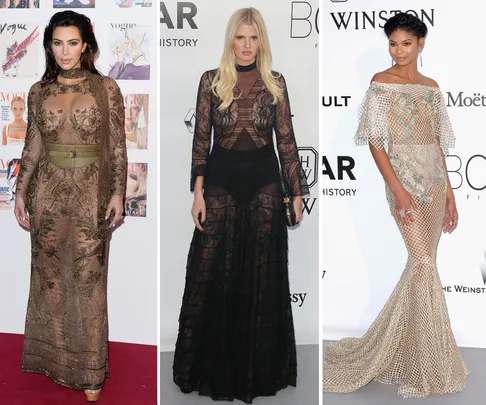 Kim Kardashian and Lara Stone