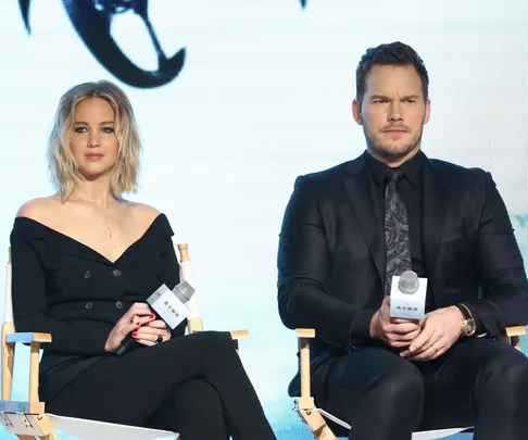 Chris Pratt and Jennifer Lawrence