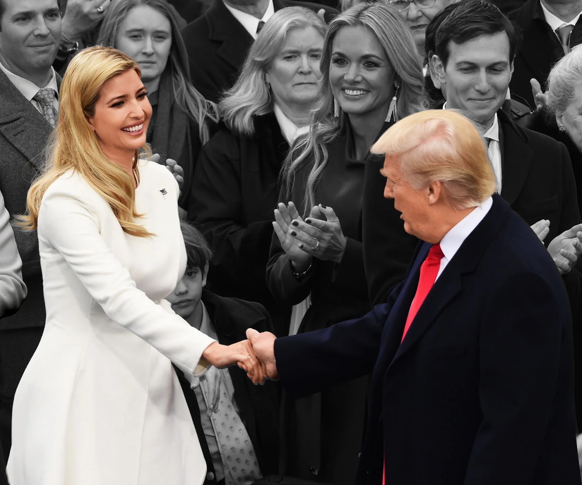US President Donald Trump singles out Ivanka at his inauguration on January 20, 2017. 