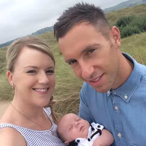 The couple with baby oliver