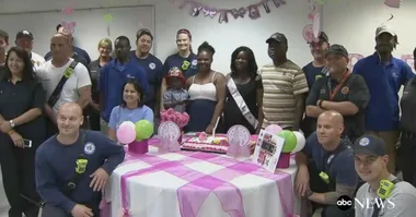 Firefighters throw mum a baby shower after house burns down